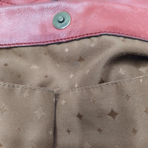 Fossil Red Leather Zipper Closure Hobo Shoulder Bag - Picture 10 of 16